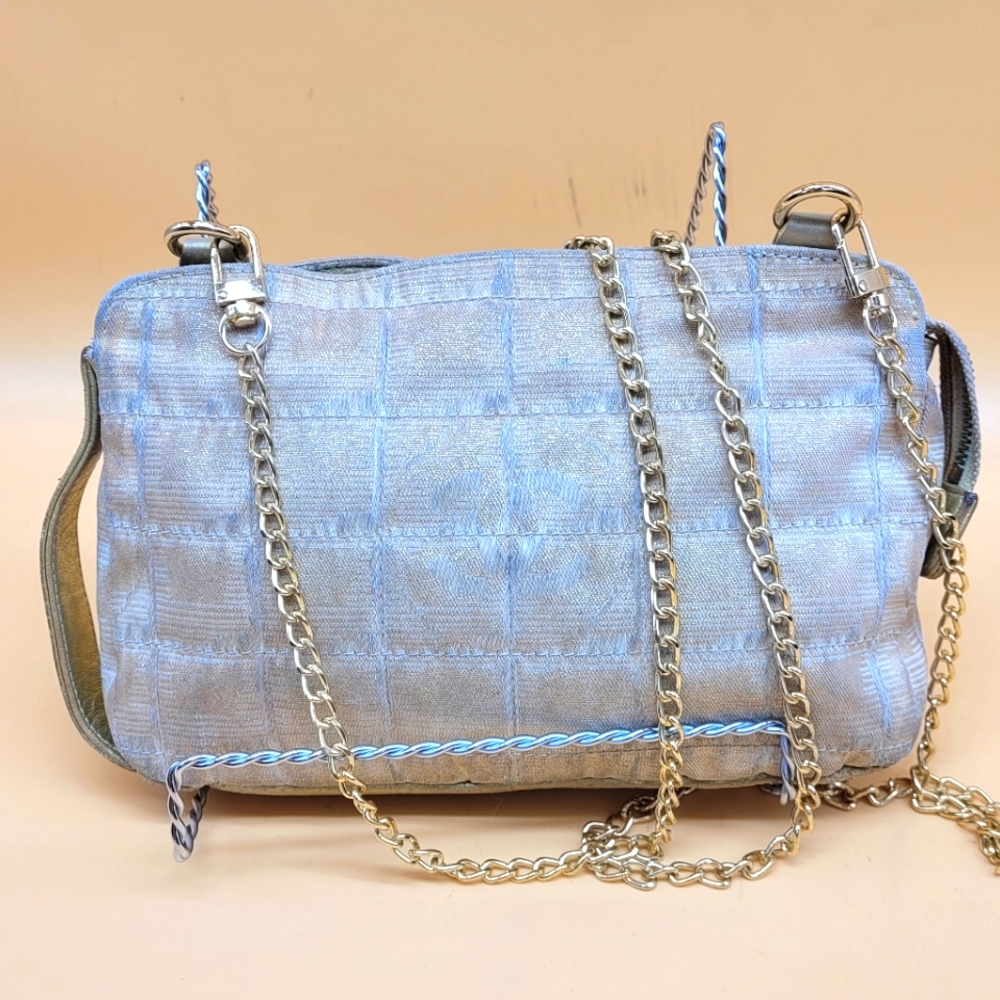 Authentic Chanel Canvas Mini Pouch on Chain